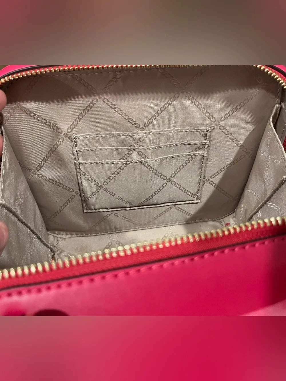 Michael Kors Jet Set Charm‎ Top Handled Bag W/Strap In Rubin Pebbled Leather NWT